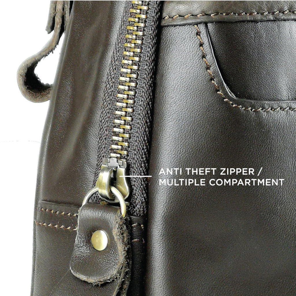 Black Hammer Men Genuine Leather Chest Bag H15609A - BLACK SAFE OUTLET