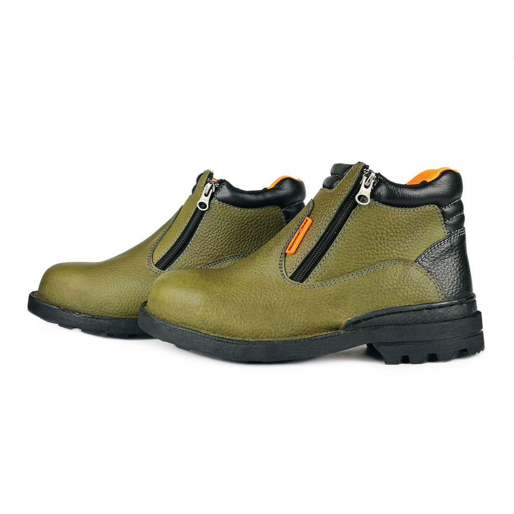 Hammerland Men Mid Cut Double Zip Safety Shoes HAM-4402