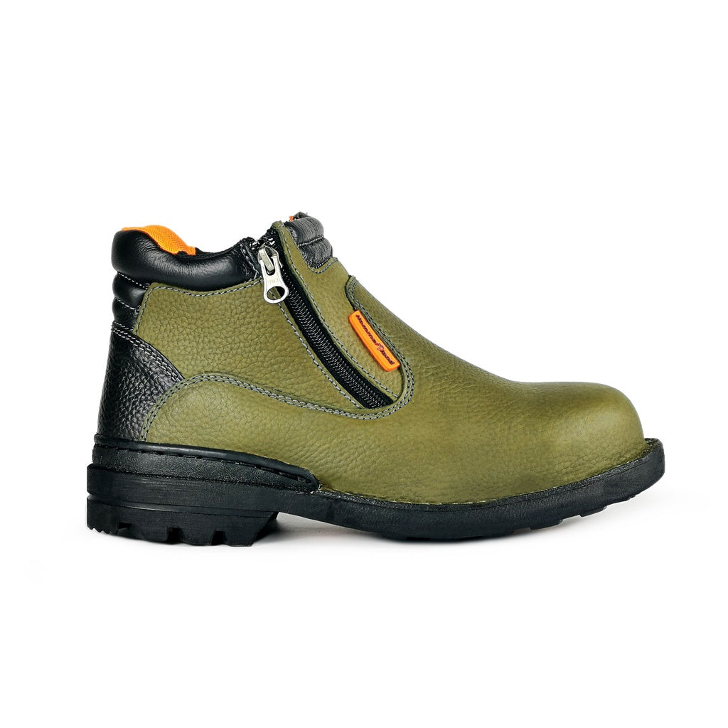 Hammerland Men Mid Cut Double Zip Safety Shoes HAM-4402