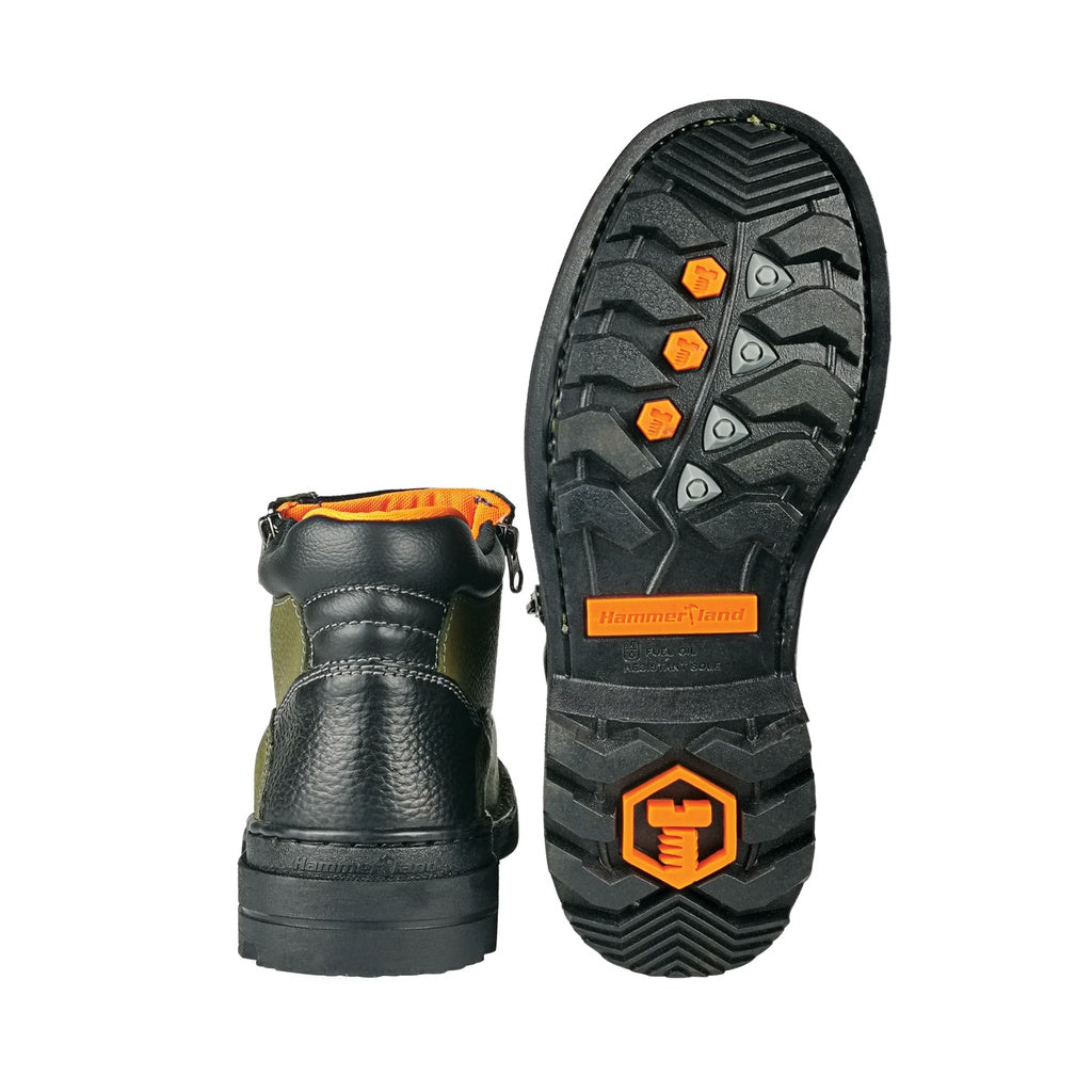 Hammerland Men Mid Cut Double Zip Safety Shoes HAM-4402