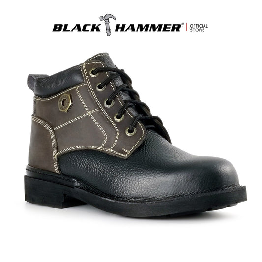 Black Hammer Men 4000 Series Mid Cut Safety Shoes BH 4893 - BLACK SAFE OUTLET