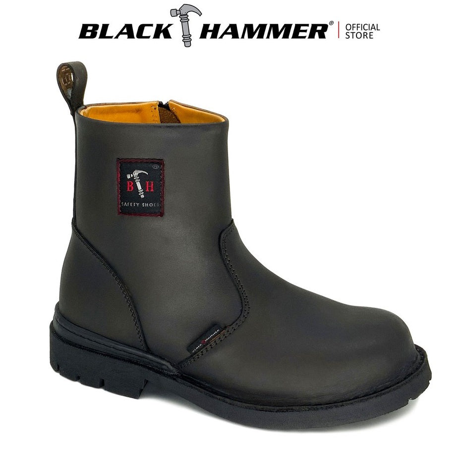 Black Hammer Men 4000 Series BH 4664 - Mid Cut Single Zip Safety Shoes with stitching