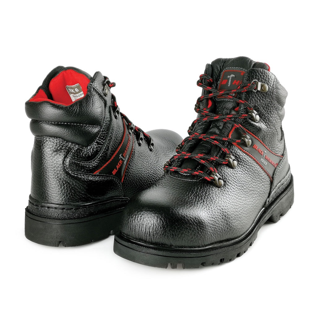 Black Hammer Men Mid Cut with Shoelace Safety Shoe BHS26606