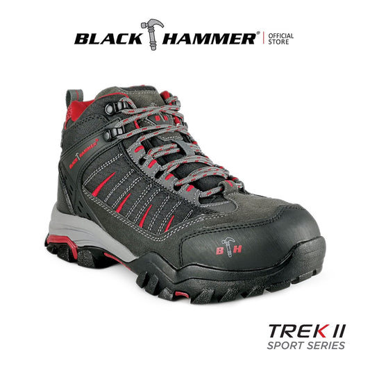 Black Hammer Trek II Men Mid Cut Safety Shoes BHS201604 - BLACK SAFE OUTLET