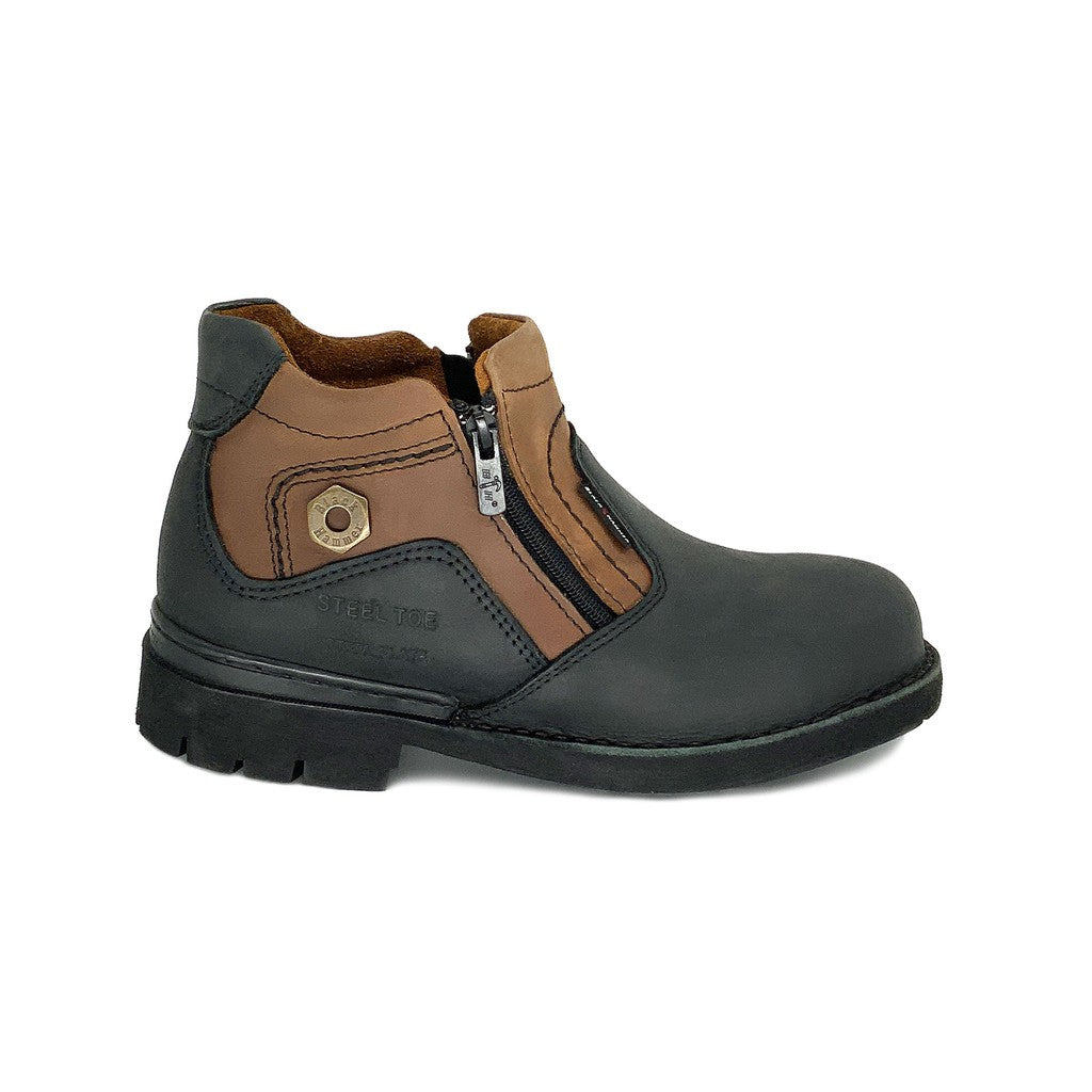 Black Hammer Men 4000 Series Mid Cut Safety Shoes BH4701 - BLACK SAFE OUTLET