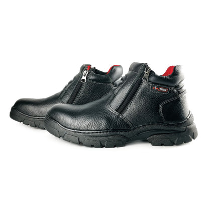 Black Hammer Men Mid Cut Safety Shoe with Double Zip BH2604