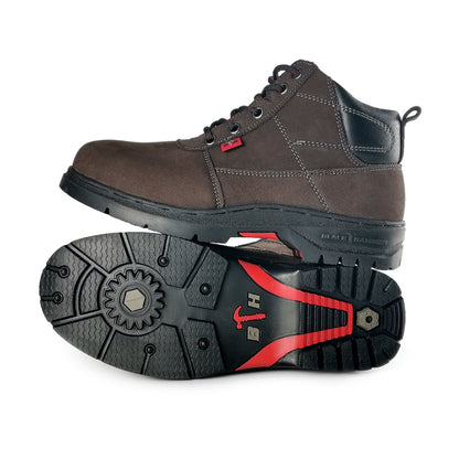 Black Hammer Mid Cut Lace Up Ladies Safety Shoes BH 3888 - BLACK SAFE OUTLET