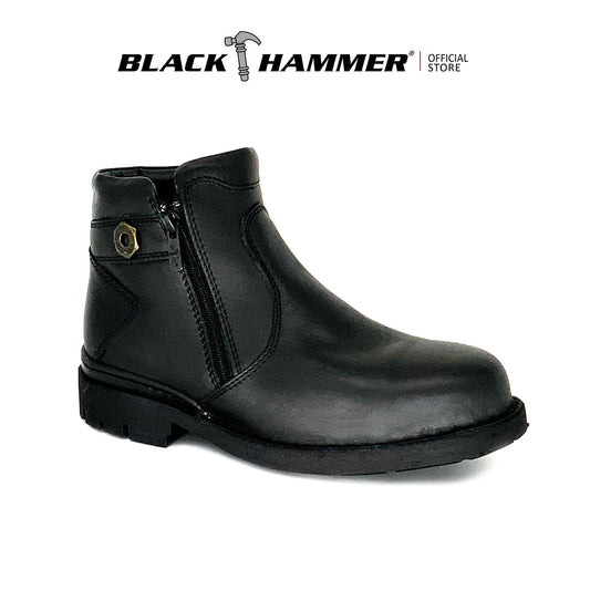 Black Hammer Men 4000 Series Mid Cut Safety Shoes BH4881 - BLACK SAFE OUTLET
