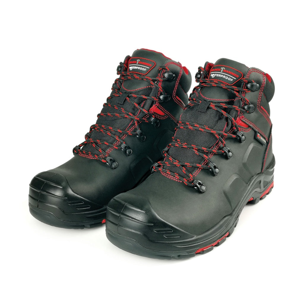 Black Hammer Waterproof Safety Shoes , Durable Rubber Outsole 