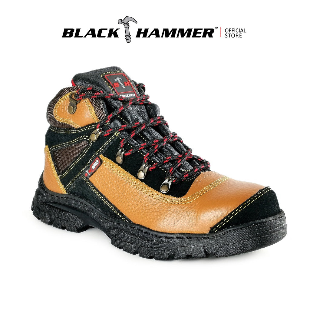 Black Hammer Men Mid Cut Safety Shoe with Shoelace BHS26603