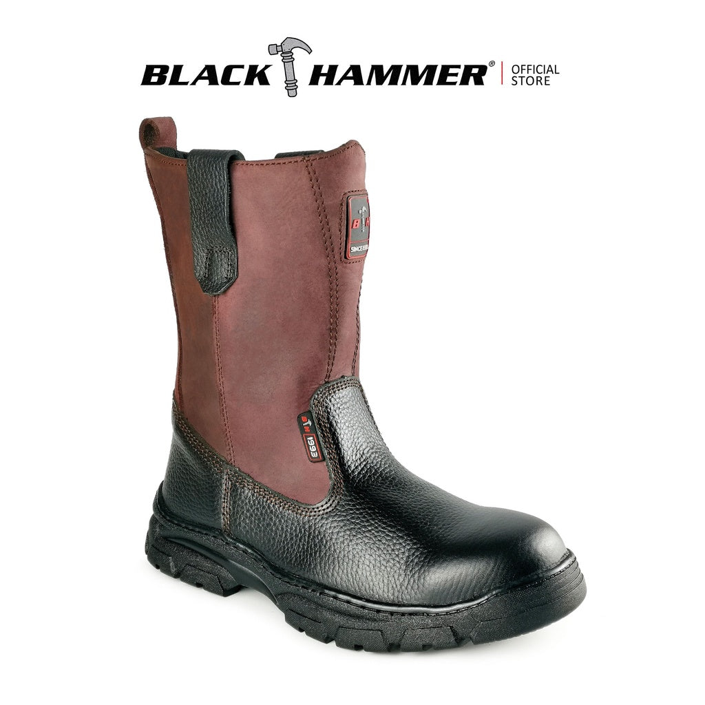 Black Hammer Men High Cut Slip On Safety Shoe BH2606