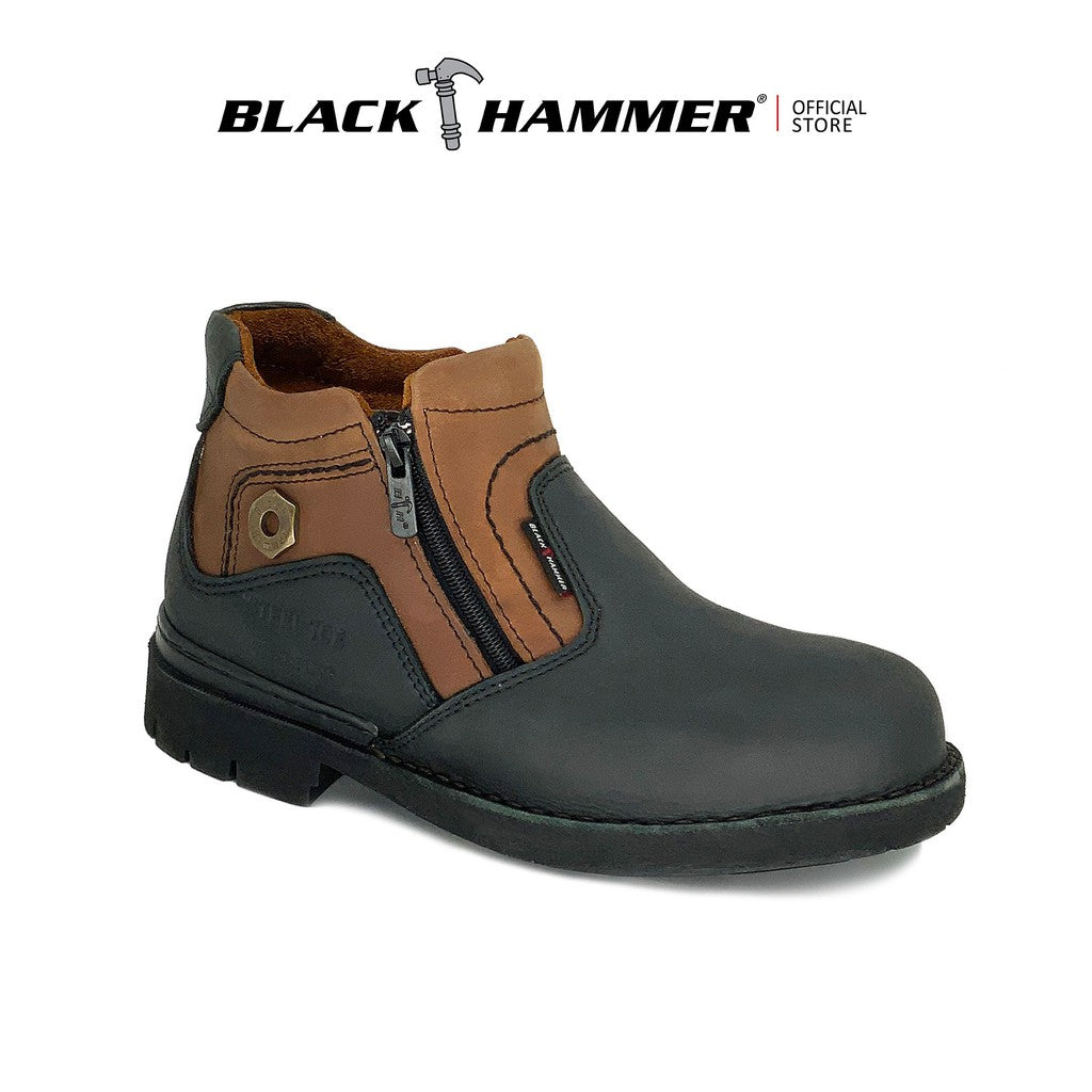 Black Hammer Men 4000 Series Mid Cut Safety Shoes BH4701 - BLACK SAFE OUTLET