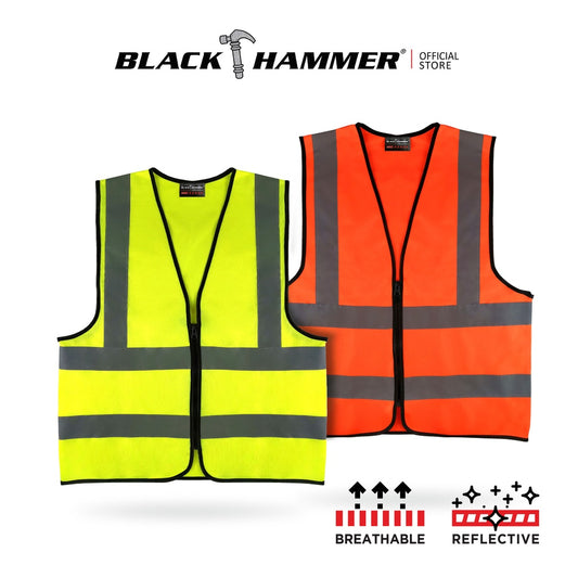 Black Hammer High Visibility Reflective Safety Vest C - BLACK SAFE OUTLET
