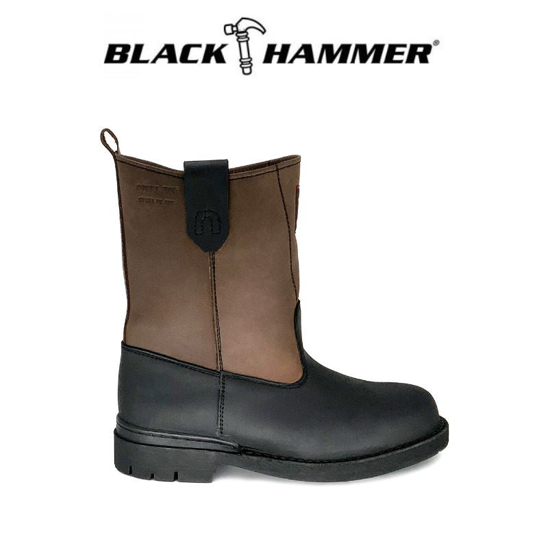 BLACK HAMMER Men Safety Shoes High Cut With Slip On BH4702
