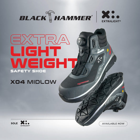 BLACK HAMMER Pro Series Mid Cut Waterproof ESD Extralight Safety Shoe BHS-22004