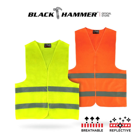 Black Hammer High Visibility Reflective Safety Vest B - BLACK SAFE OUTLET