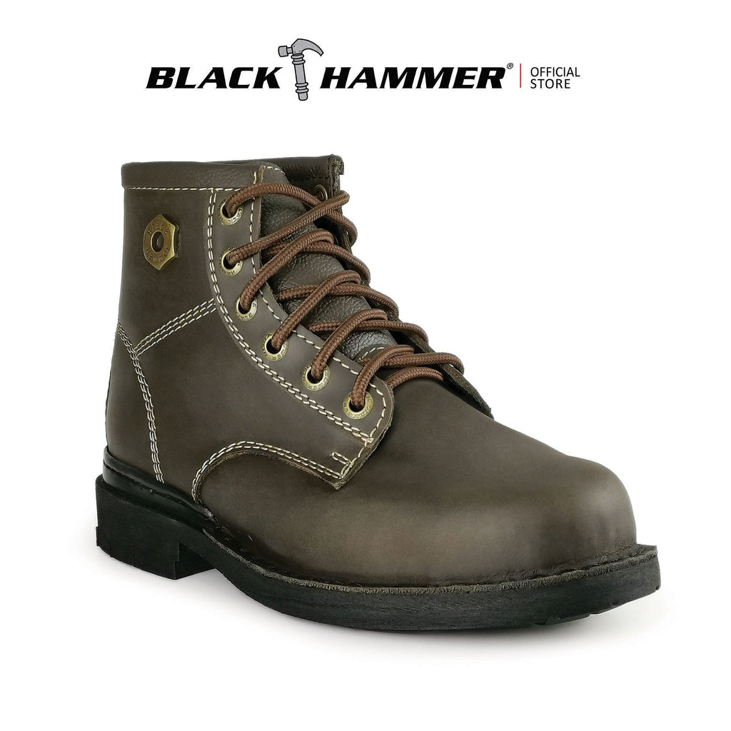 Black Hammer Men 4000 Series Mid Cut Safety Shoes BH 4892 - BLACK SAFE OUTLET