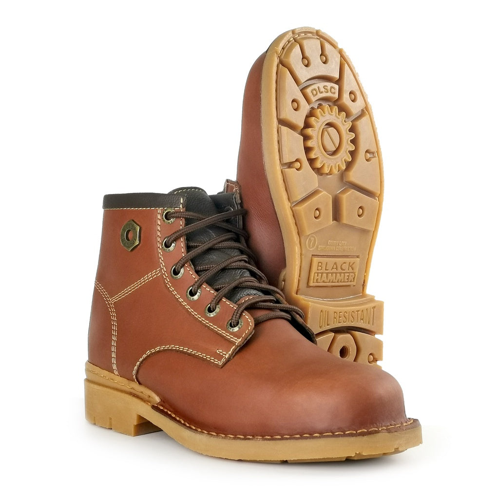 Black Hammer Men 4000 Series Mid Cut Safety Shoes BH 4892 - BLACK SAFE OUTLET