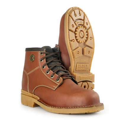 Black Hammer Men 4000 Series Mid Cut Safety Shoes BH 4892 - BLACK SAFE OUTLET