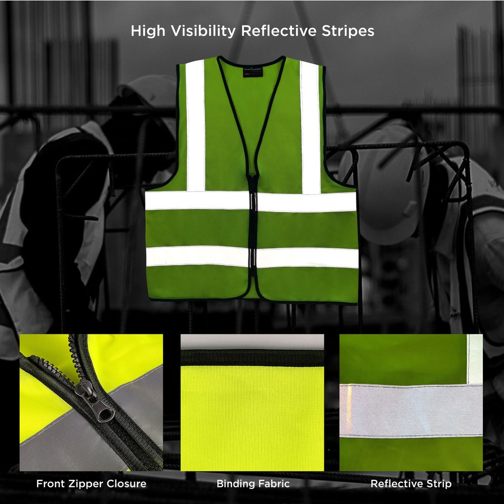 Black Hammer High Visibility Reflective Safety Vest C - BLACK SAFE OUTLET