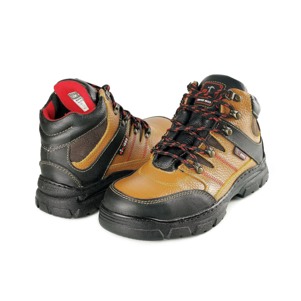 Black Hammer Men Mid Cut Safety Shoe with Shoelace BHS26602