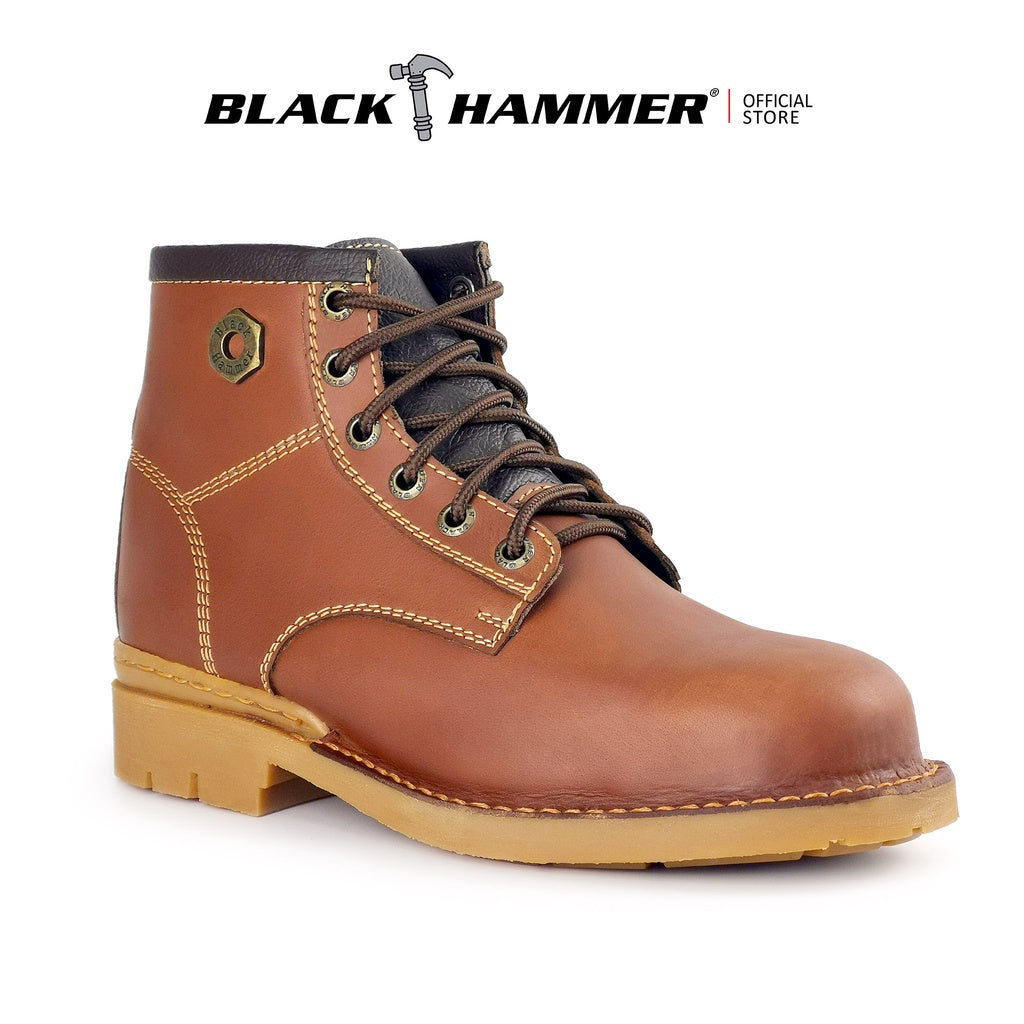 Black Hammer Men 4000 Series Mid Cut Safety Shoes BH 4892 - BLACK SAFE OUTLET
