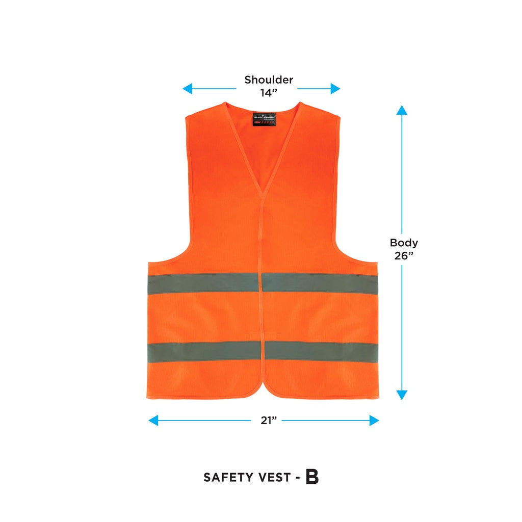 Black Hammer High Visibility Reflective Safety Vest B - BLACK SAFE OUTLET