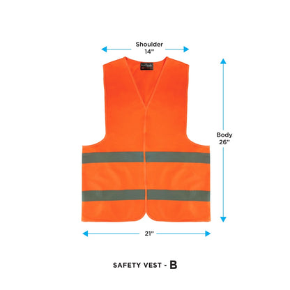 Black Hammer High Visibility Reflective Safety Vest B - BLACK SAFE OUTLET