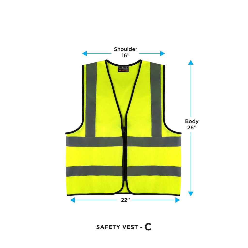 Black Hammer High Visibility Reflective Safety Vest C - BLACK SAFE OUTLET