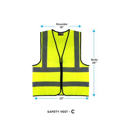 Black Hammer High Visibility Reflective Safety Vest C - BLACK SAFE OUTLET