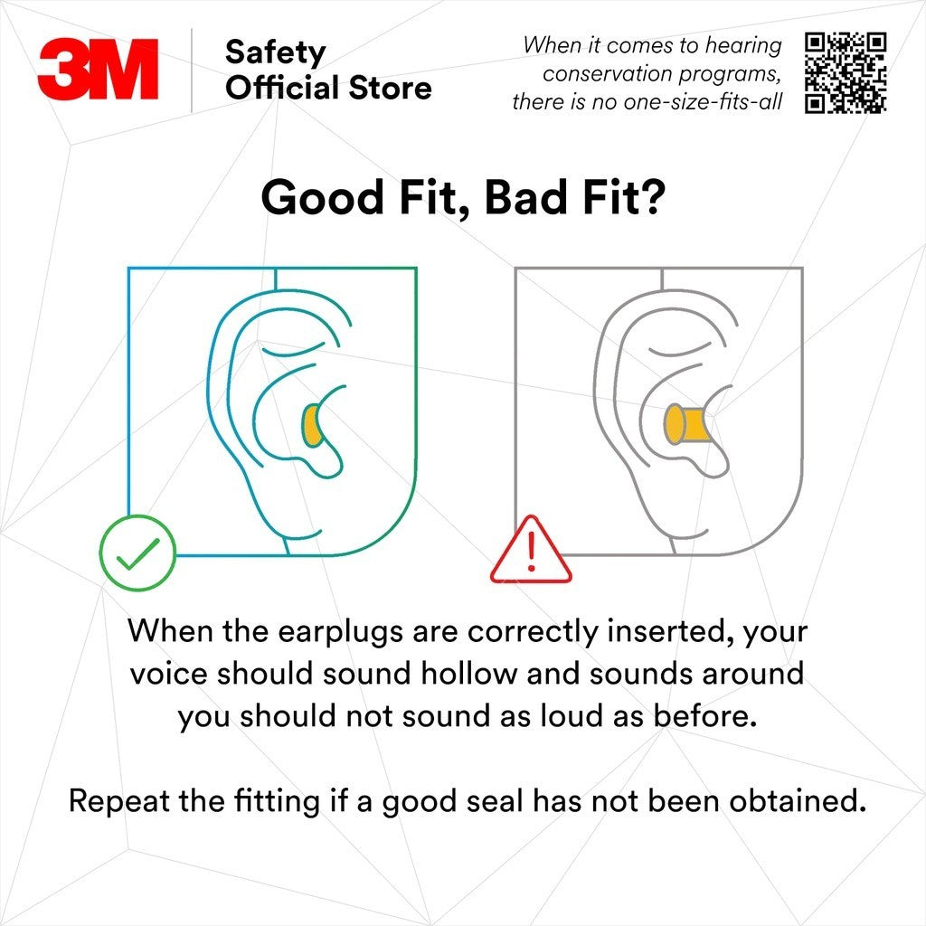3M™ 1100 Soft Foam Uncorded Earplugs SNR 35 dB/ Sleeping Earplug/ Travel Earplugs (10 Pairs) EP_ PSD_