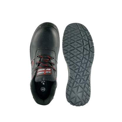 Black Hammer Men Low Cut with Shoelace Safety Shoes BH-1502-BI - BLACK SAFE OUTLET