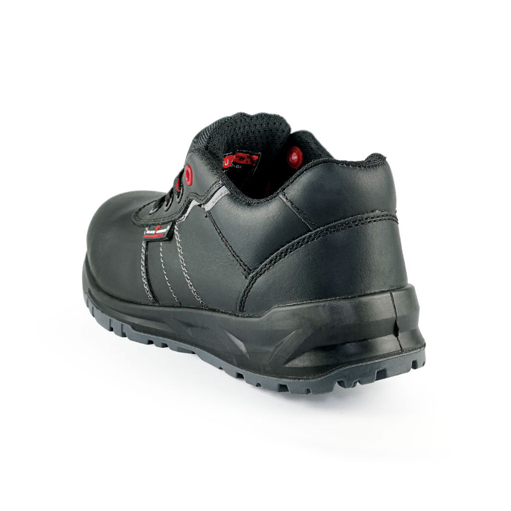 Black Hammer Men Low Cut with Shoelace Safety Shoes BH-1502-BI - BLACK SAFE OUTLET