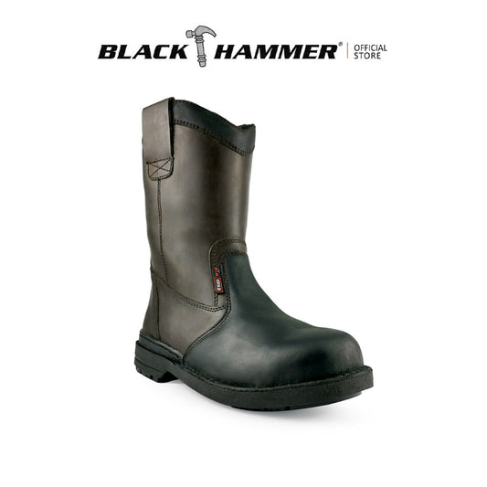 Black Hammer Men High Cut Slip On Safety Shoe BHS26617 - BLACK SAFE OUTLET