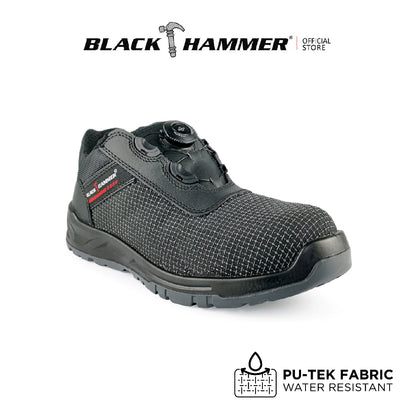 Black Hammer Men Sport Series Low Cut with Fast Lock Safety Shoes BH-1501-BI