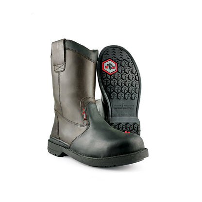 Black Hammer Men High Cut Slip On Safety Shoe BHS26617 - BLACK SAFE OUTLET