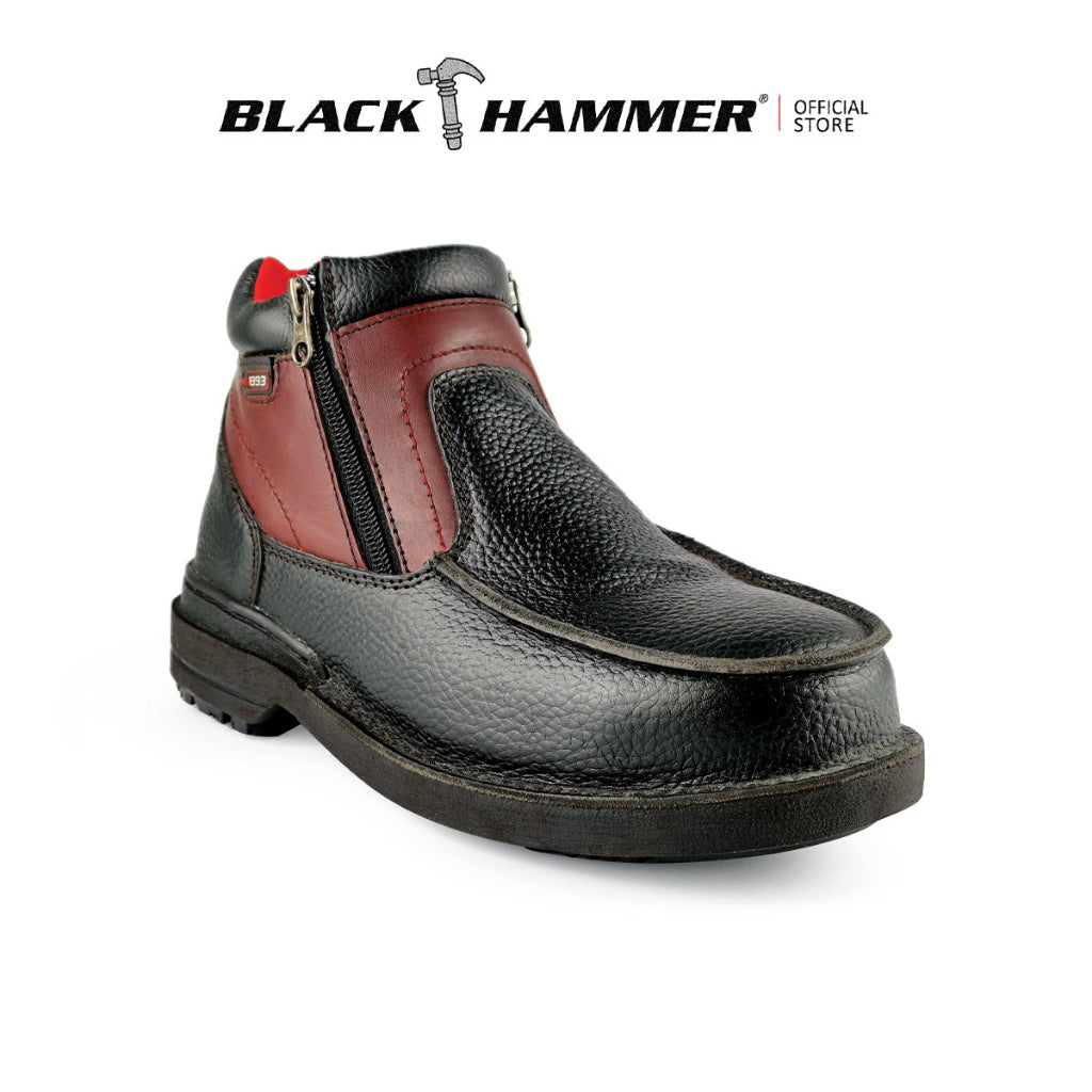 Black Hammer Men Mid Cut with Double Zip Safety Shoe BHS26611