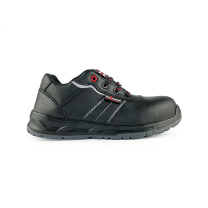 Black Hammer Men Low Cut with Shoelace Safety Shoes BH-1502-BI - BLACK SAFE OUTLET