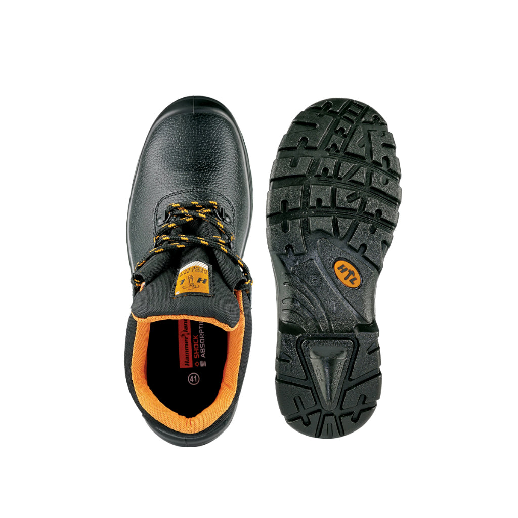 HAMMERLAND Men Low Cut with Shoelace Safety Shoes HAM-3007 GK - BLACK SAFE OUTLET