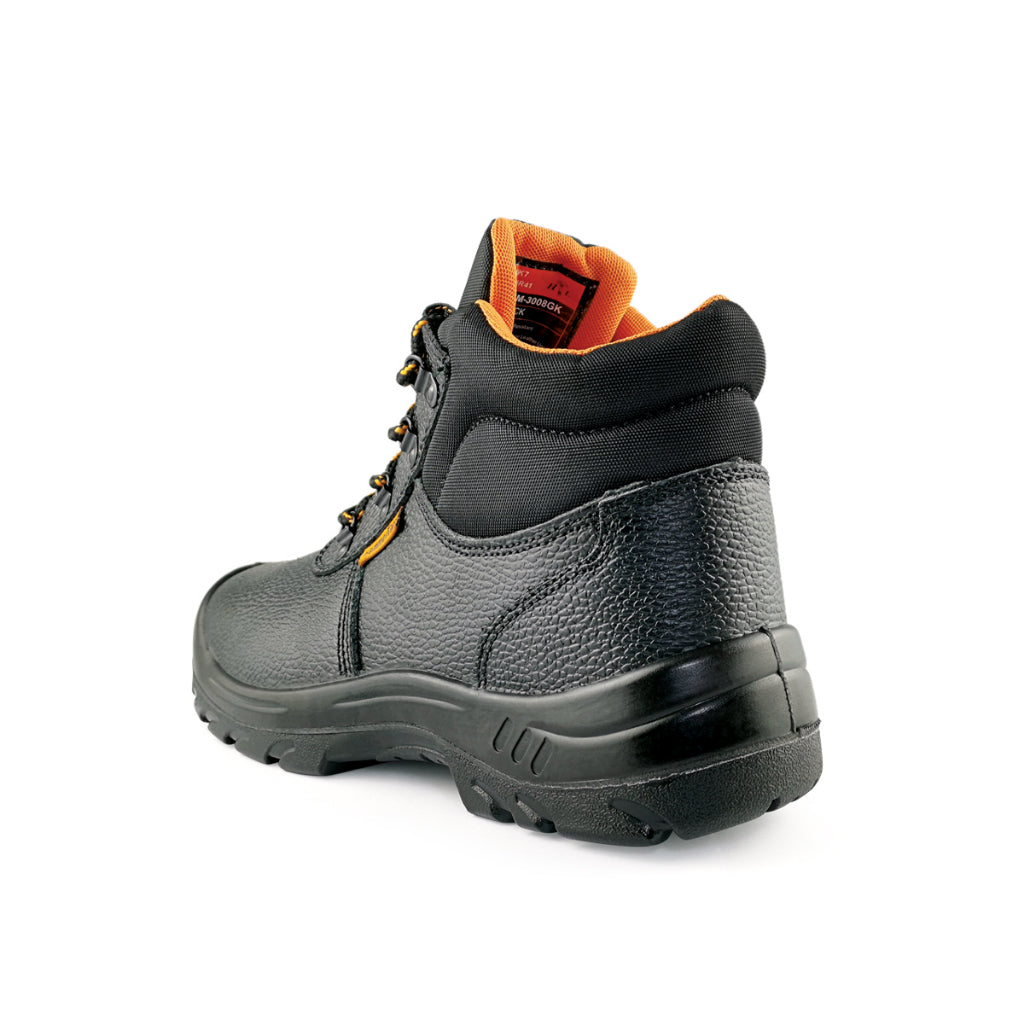 HAMMERLAND Men Mid Cut with Shoelace Safety Shoes HAM-3008 GK - BLACK SAFE OUTLET