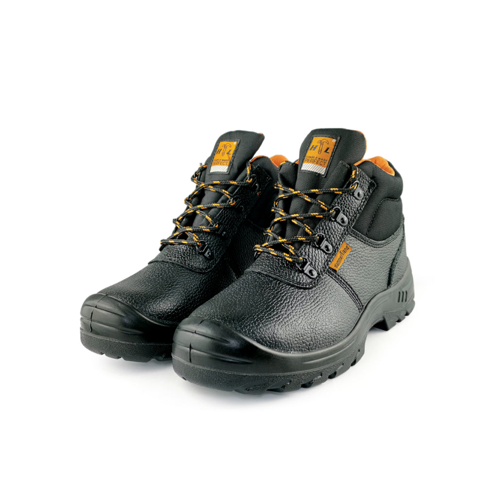 HAMMERLAND Men Mid Cut with Shoelace Safety Shoes HAM-3008 GK - BLACK SAFE OUTLET