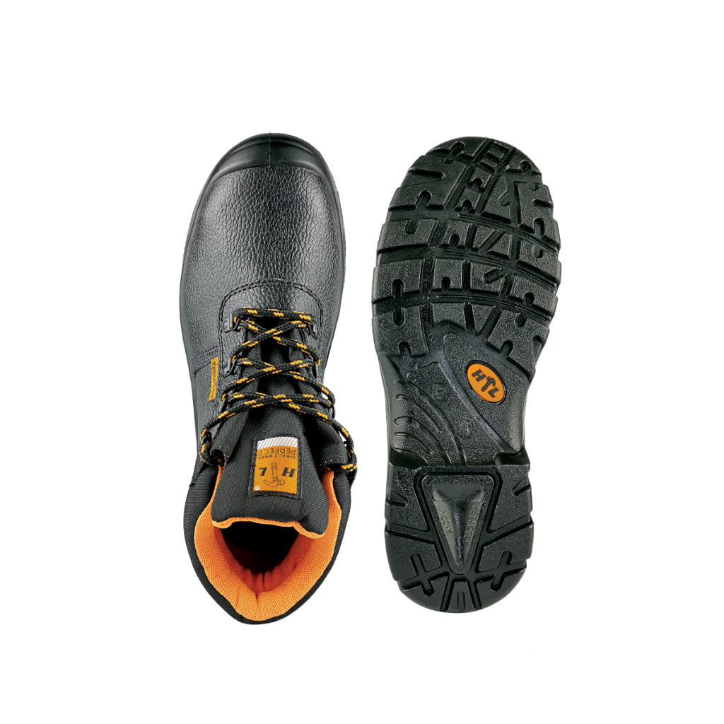 HAMMERLAND Men Mid Cut with Shoelace Safety Shoes HAM-3008 GK - BLACK SAFE OUTLET