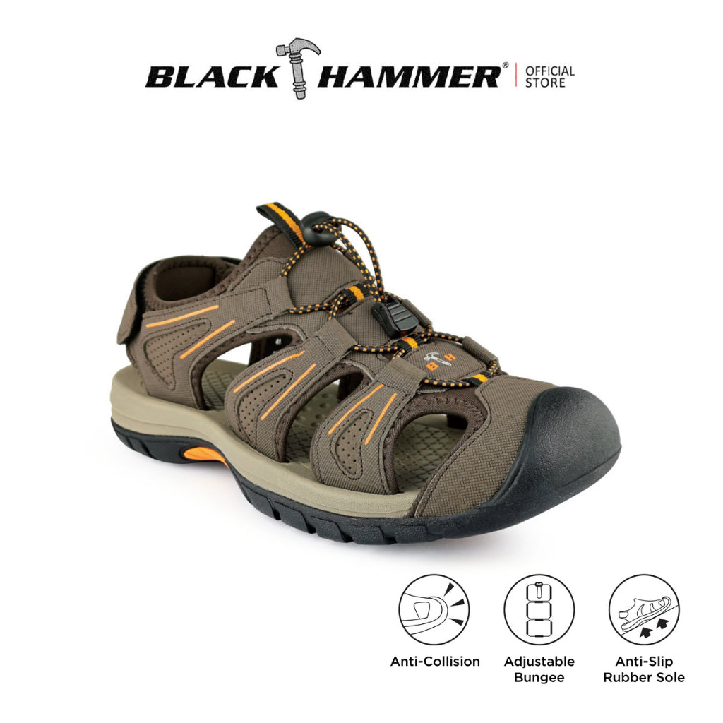 Black Hammer Men Walking Sandals BHC-201712-SD - BLACK SAFE OUTLET