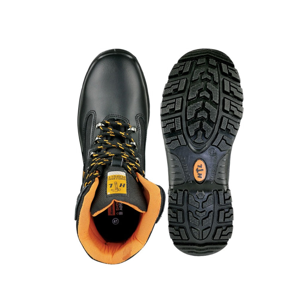 HAMMERLAND Men Mid Cut with Shoelace Safety Shoes HAM-3011 GK - BLACK SAFE OUTLET
