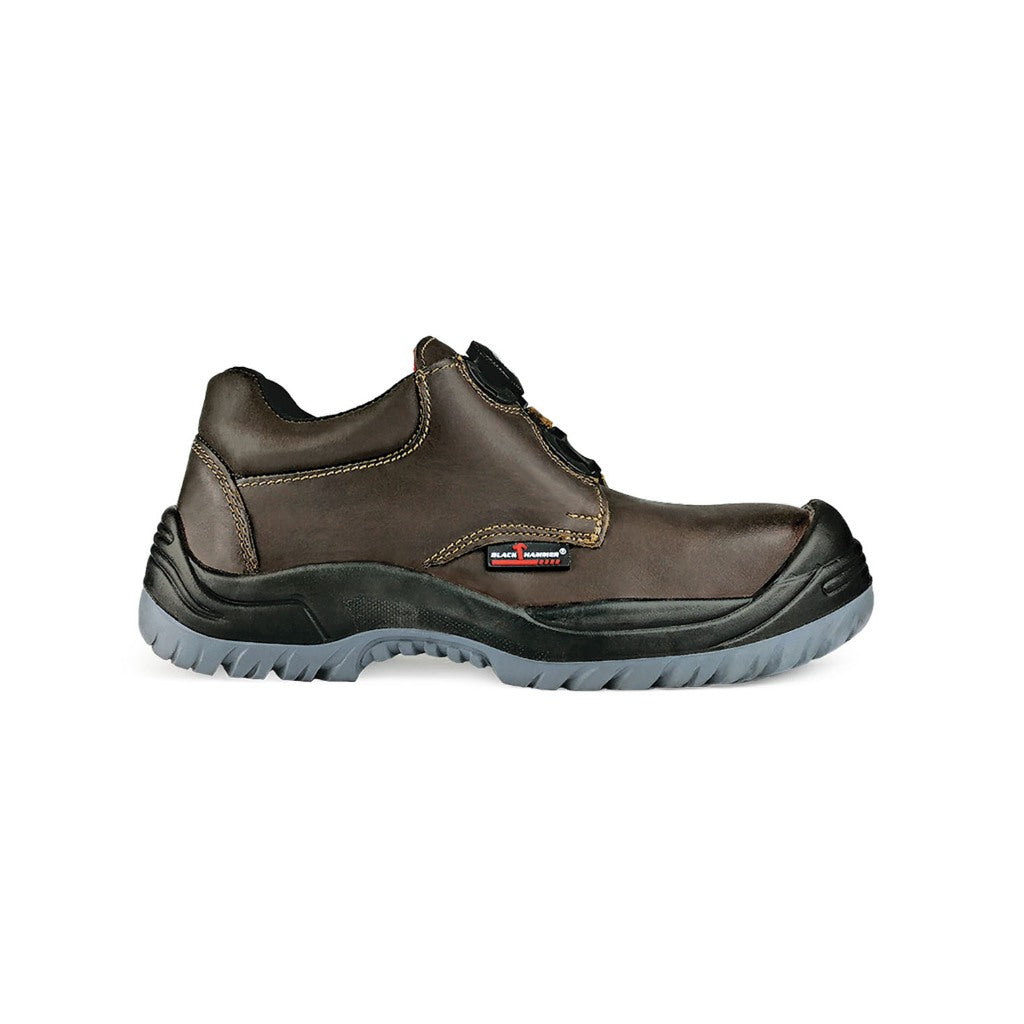 Black Hammer Men Low Cut with Fastlock Safety Shoe BH-1505-BI - BLACK SAFE OUTLET