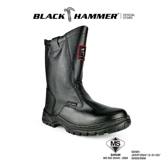 Black Hammer 2000 Series High Cut Safety Shoes BH2334 (SIRIM APPROVED) - BLACK SAFE OUTLET