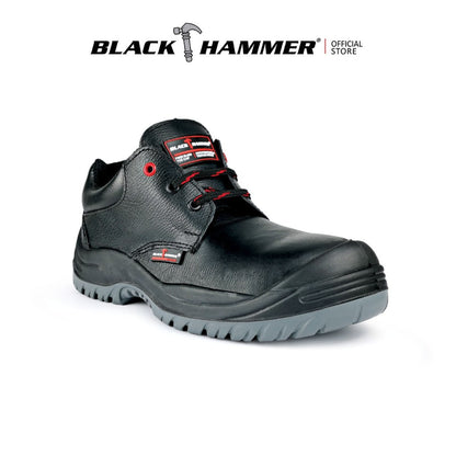 Black Hammer Men Low Cut with Shoelace Safety Shoe BH-1506-BI - BLACK SAFE OUTLET