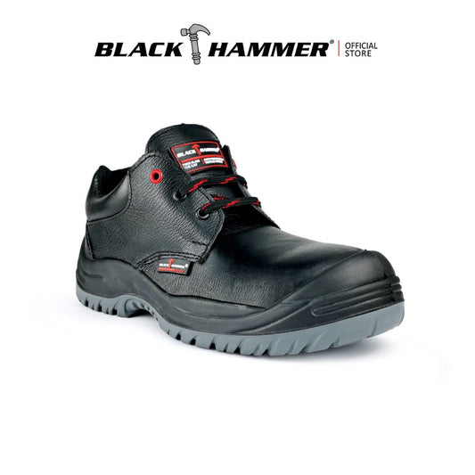 Black Hammer Men Low Cut with Shoelace Safety Shoe BH-1506-BI - BLACK SAFE OUTLET