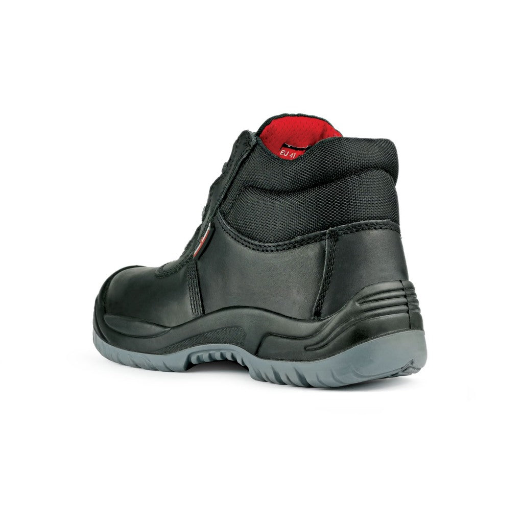 Black Hammer Men Mid Cut with Fastlock Safety Shoe BH-1509-BI - BLACK SAFE OUTLET