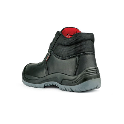Black Hammer Men Mid Cut with Fastlock Safety Shoe BH-1509-BI - BLACK SAFE OUTLET